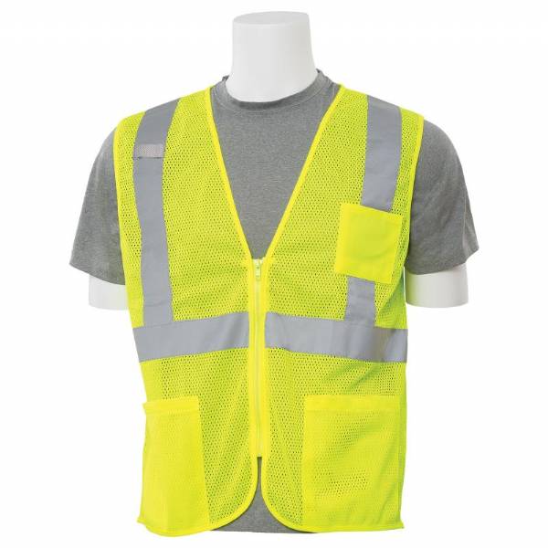 CLASS 2 ZIPPER MESH VEST WITH 3 POCKETS